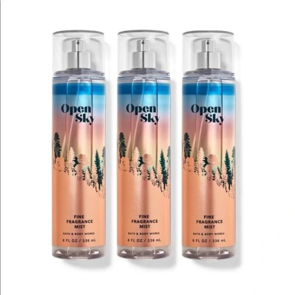 Bath & Body Works Open Sky Fine Fragrance Mist Set of 3 New